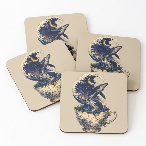 Item preview, Moonlit Whale in a Teacup – Surreal Ocean Fantasy Art designed and sold by VioVibe.