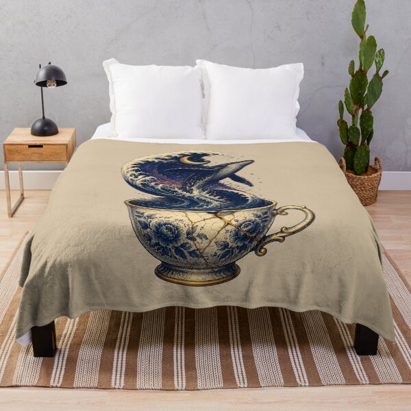 Item preview, Moonlit Whale in a Teacup – Surreal Ocean Fantasy Art designed and sold by VioVibe.