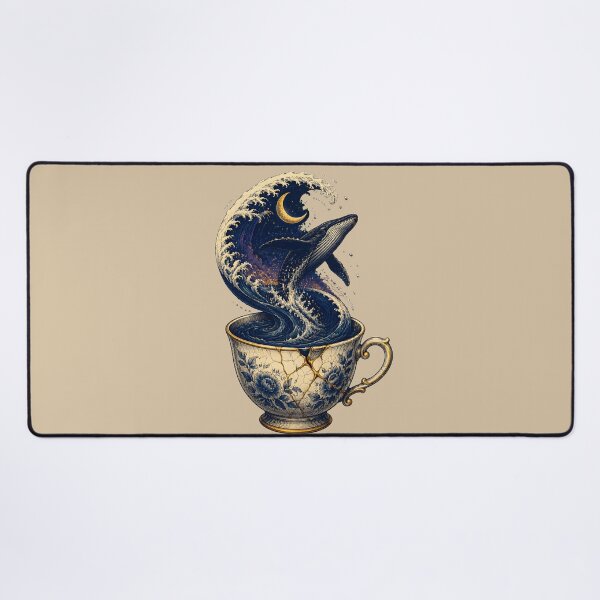 Item preview, Moonlit Whale in a Teacup – Surreal Ocean Fantasy Art designed and sold by VioVibe.