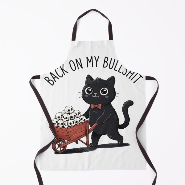 Item preview, Spooky Black Cat Skull Cart Humor designed and sold by TMS-Studio.