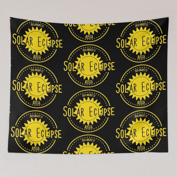 Item preview, Russia 2026 august 12 Solar Eclipse yellow color design designed and sold by EmeraldeaArt.