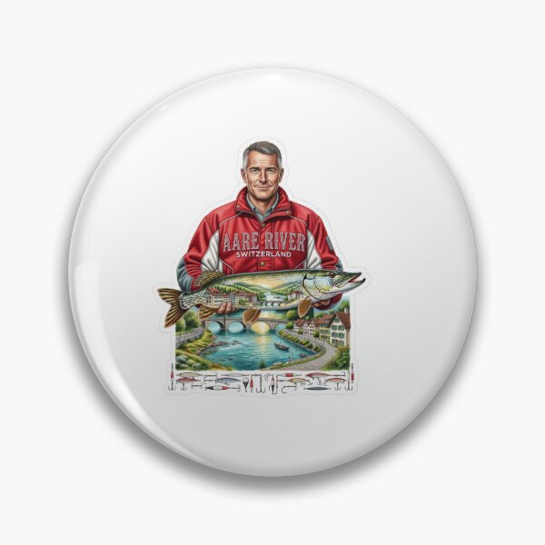 Item preview, Aare River Switzerland Fishing Sticker designed and sold by Imaginarium of Chaos falcon88 .