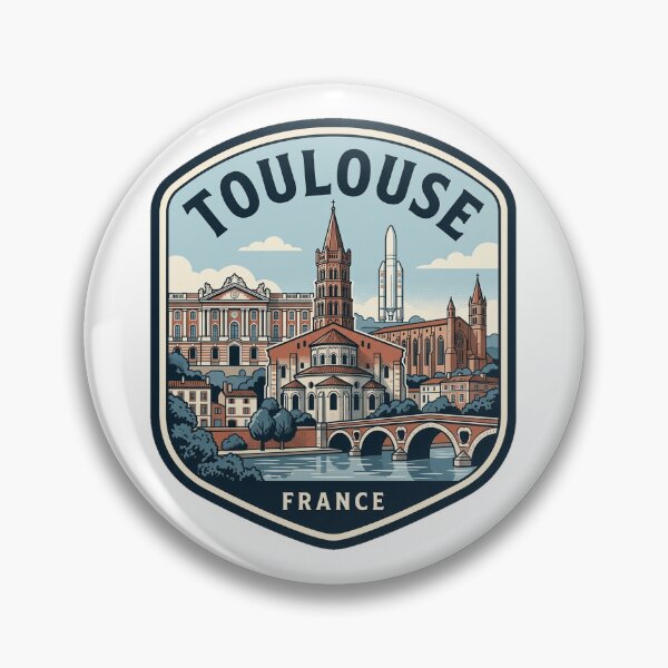 Item preview, Toulouse France Vintage Travel Badge Skyline designed and sold by k3rstman1.