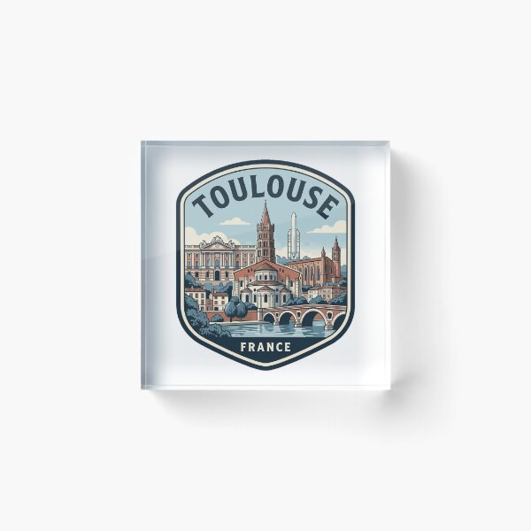 Item preview, Toulouse France Vintage Travel Badge Skyline designed and sold by k3rstman1.