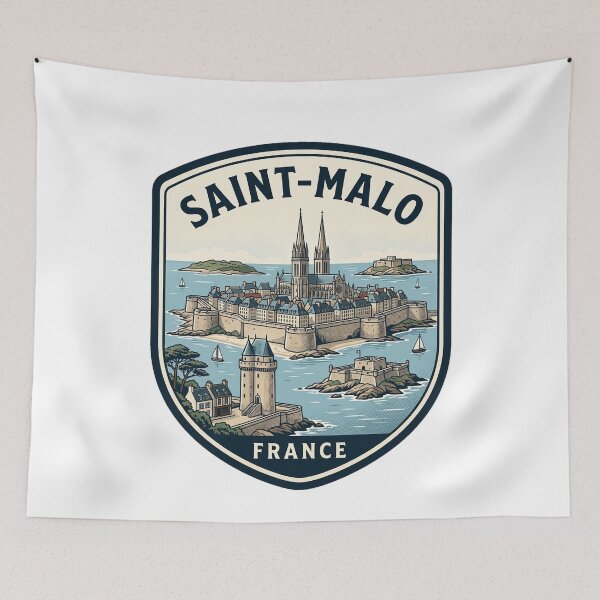 Item preview, Saint-Malo France Vintage Coastal Travel Badge designed and sold by k3rstman1.