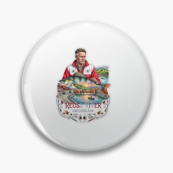 Item preview, Reuss River Switzerland Fishing Sticker designed and sold by Imaginarium of Chaos falcon88 .