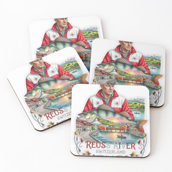 Item preview, Reuss River Switzerland Fishing Sticker designed and sold by Imaginarium of Chaos falcon88 .
