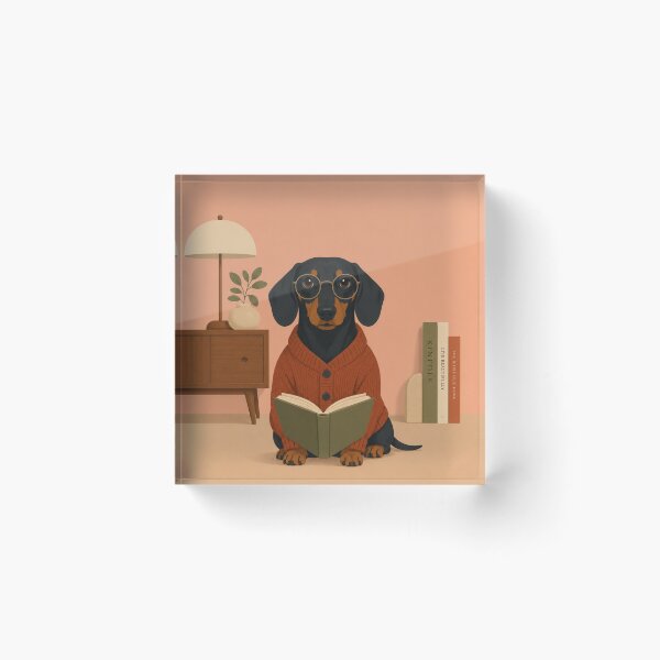 Item preview, Reader Dachshund Print | Dog with Glasses designed and sold by Clementine Club.