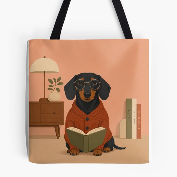 Item preview, Reader Dachshund Print | Dog with Glasses designed and sold by Clementine Club.