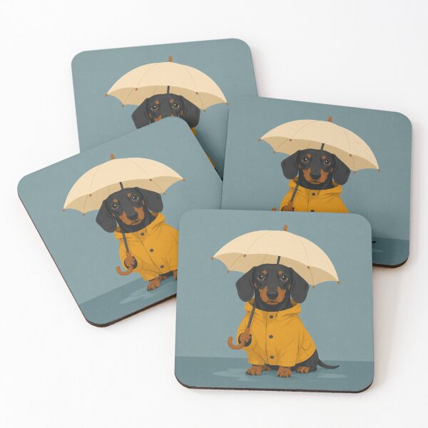 Item preview, Rainy Day Dachshund Print | Dog in Raincoat designed and sold by Clementine Club.