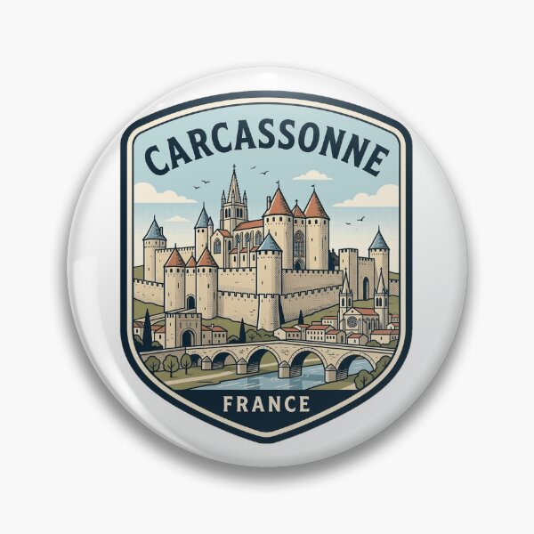 Item preview, Carcassonne France Medieval Fortified City Vintage Badge designed and sold by k3rstman1.