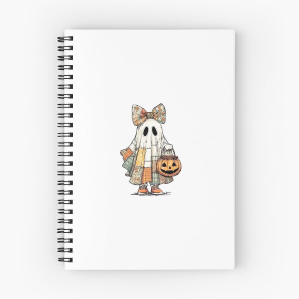 Item preview, Vintage Patchwork Ghost with Floral Bow - Cute Coquette Halloween Pumpkin Bucket Vector designed and sold by GrimNest.