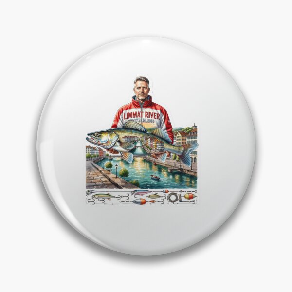 Item preview, Limmat River Switzerland Fishing Sticker designed and sold by Imaginarium of Chaos falcon88 .