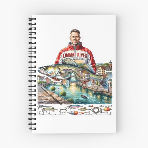 Item preview, Limmat River Switzerland Fishing Sticker designed and sold by Imaginarium of Chaos falcon88 .