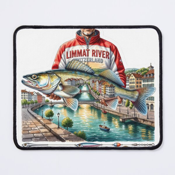Item preview, Limmat River Switzerland Fishing Sticker designed and sold by Imaginarium of Chaos falcon88 .
