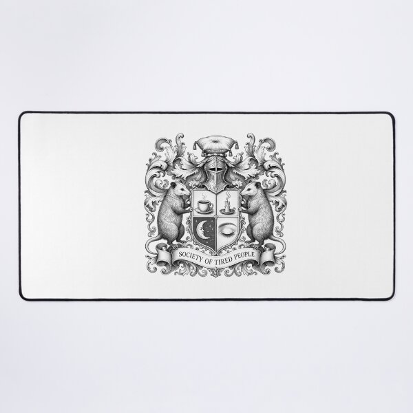 Item preview, CULTURE Society Of Tired People — Funny Opossum Coat Of Arms Exhausted Shirt designed and sold by Uglyandcute.