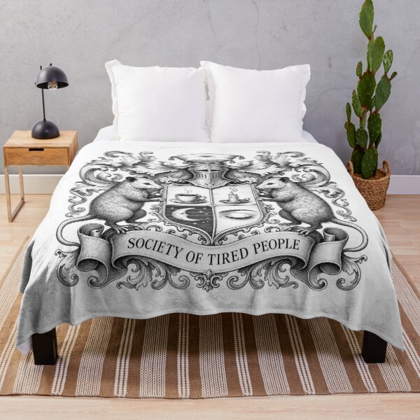 Item preview, CULTURE Society Of Tired People — Funny Opossum Coat Of Arms Exhausted Shirt designed and sold by Uglyandcute.