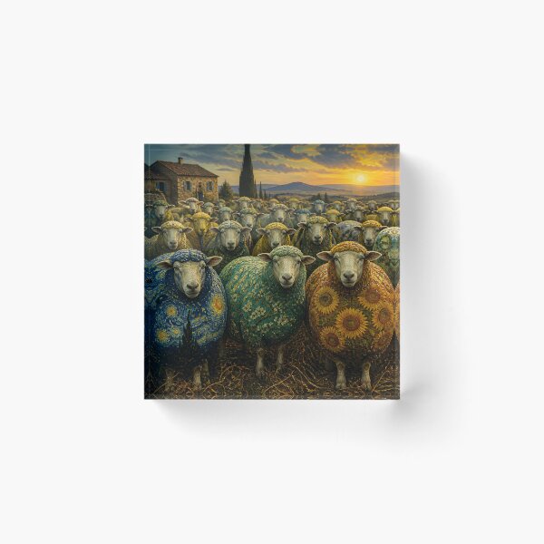 Item preview, The artful flock of sheep designed and sold by RocketAiCat.