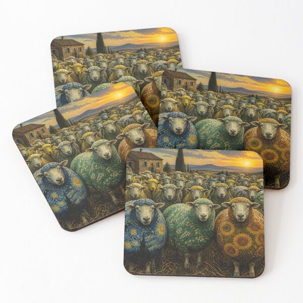 Item preview, The artful flock of sheep designed and sold by RocketAiCat.