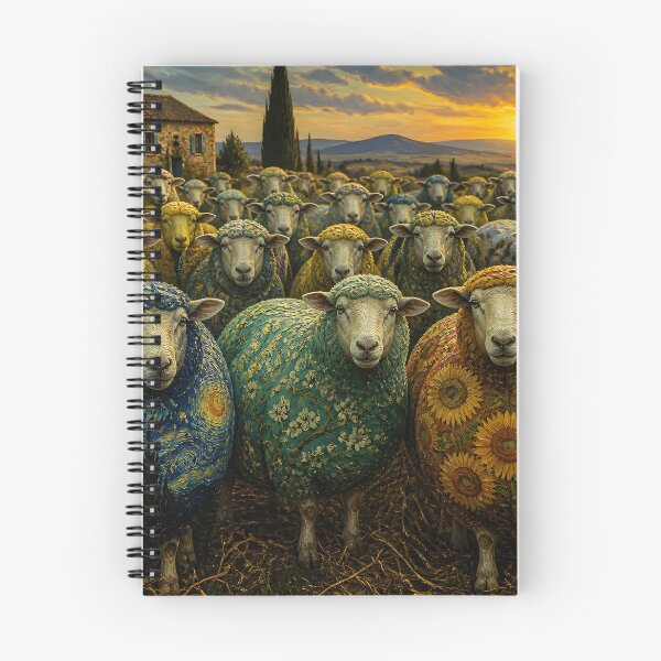 Item preview, The artful flock of sheep designed and sold by RocketAiCat.