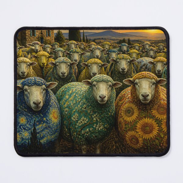 Item preview, The artful flock of sheep designed and sold by RocketAiCat.
