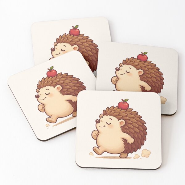 Item preview, Cute Hedgehog with Apple - Happy Woodland Animal Autumn Art designed and sold by Knacky Print.