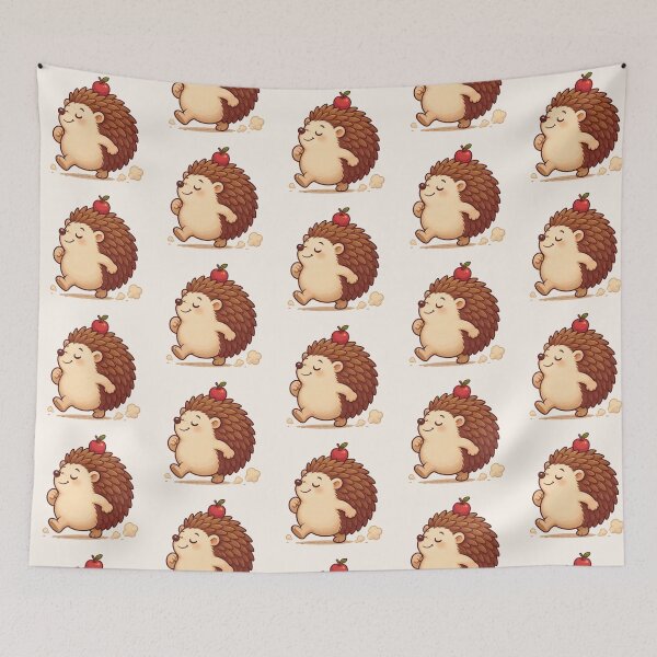 Item preview, Cute Hedgehog with Apple - Happy Woodland Animal Autumn Art designed and sold by Knacky Print.