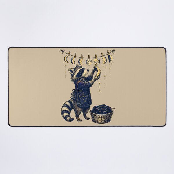 Item preview, Moon Laundry Raccoon – Whimsical Celestial Fantasy Art designed and sold by VioVibe.