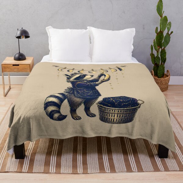 Item preview, Moon Laundry Raccoon – Whimsical Celestial Fantasy Art designed and sold by VioVibe.