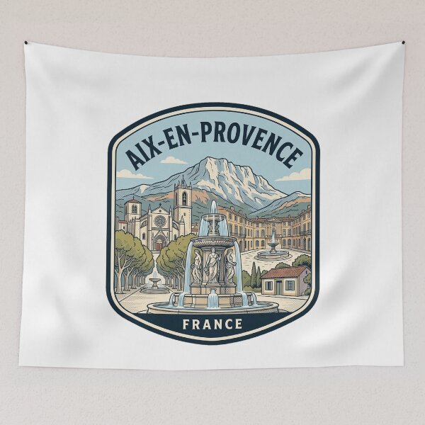 Item preview, Vintage Aix-en-Provence France Travel Poster Illustration designed and sold by k3rstman1.