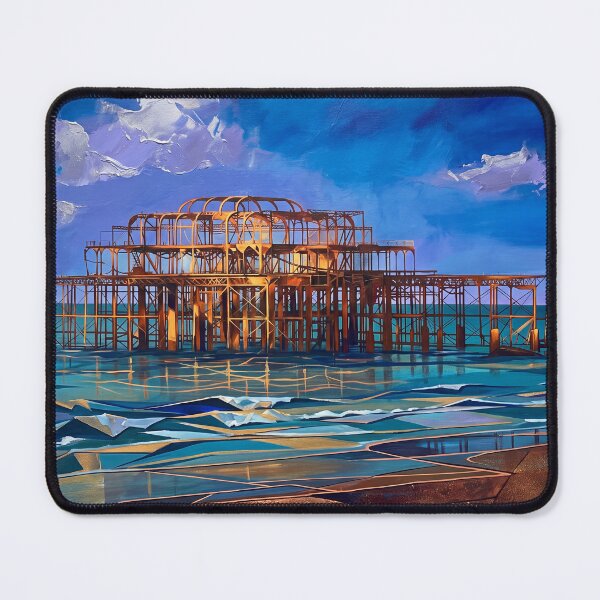 Item preview, Golden Hour at the West Pier - Modern Brighton Seascape designed and sold by ArtworkNorth.