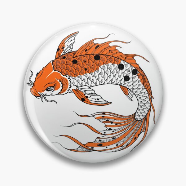 Item preview, Traditional Japanese Koi Fish Tattoo Illustration designed and sold by Surviving Monday Club.