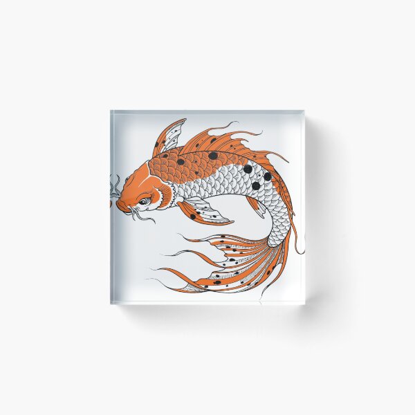 Item preview, Traditional Japanese Koi Fish Tattoo Illustration designed and sold by Surviving Monday Club.