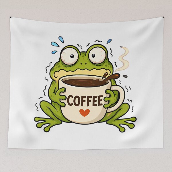 Item preview, Jittery Frog Hugging Coffee Mug designed and sold by Linework Studio.