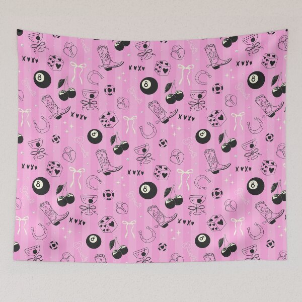 Item preview, Pink Western Cowgirl Icons Seamless Pattern designed and sold by jianina-alondra.