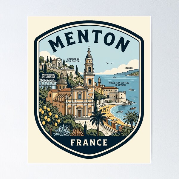 Item preview, Vintage Menton France French Riviera Coast designed and sold by k3rstman1.