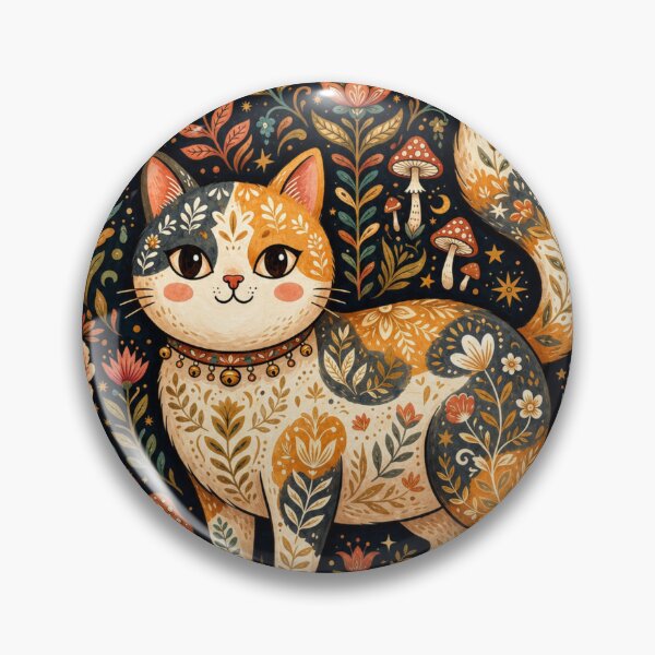 Item preview, Moonlit Meadow Cat Illustration designed and sold by Iampoji.