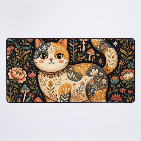 Item preview, Moonlit Meadow Cat Illustration designed and sold by Iampoji.