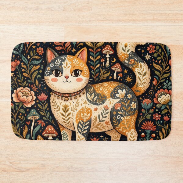 Item preview, Moonlit Meadow Cat Illustration designed and sold by Iampoji.