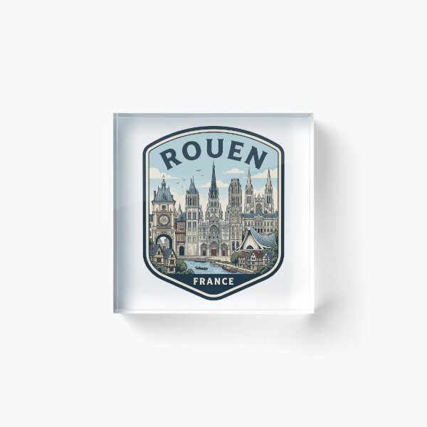 Item preview, Rouen France Vintage Travel Badge Skyline designed and sold by k3rstman1.