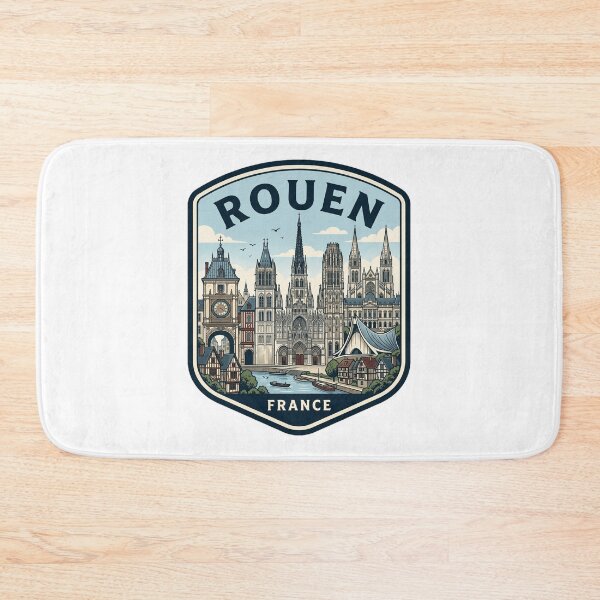 Item preview, Rouen France Vintage Travel Badge Skyline designed and sold by k3rstman1.