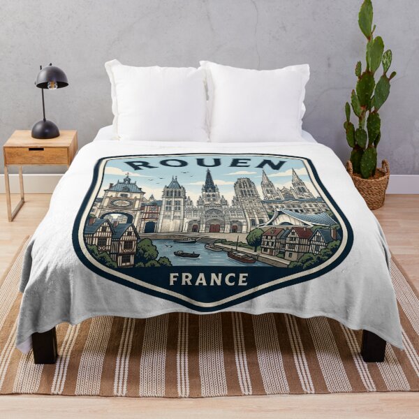 Item preview, Rouen France Vintage Travel Badge Skyline designed and sold by k3rstman1.