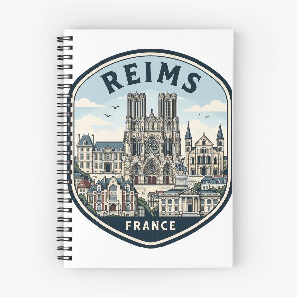 Item preview, Vintage Reims France Travel Badge Illustration designed and sold by k3rstman1.