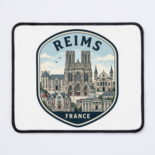Item preview, Vintage Reims France Travel Badge Illustration designed and sold by k3rstman1.