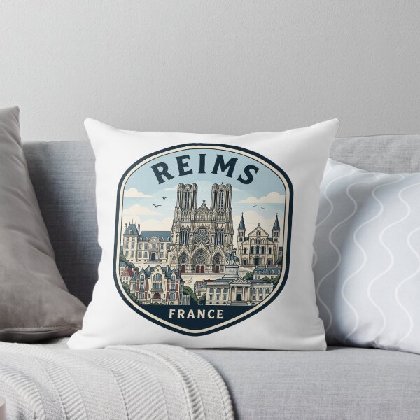Item preview, Vintage Reims France Travel Badge Illustration designed and sold by k3rstman1.