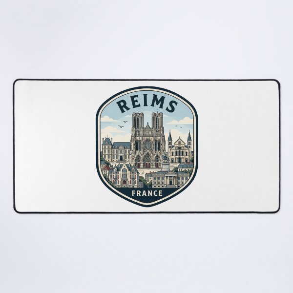 Item preview, Vintage Reims France Travel Badge Illustration designed and sold by k3rstman1.