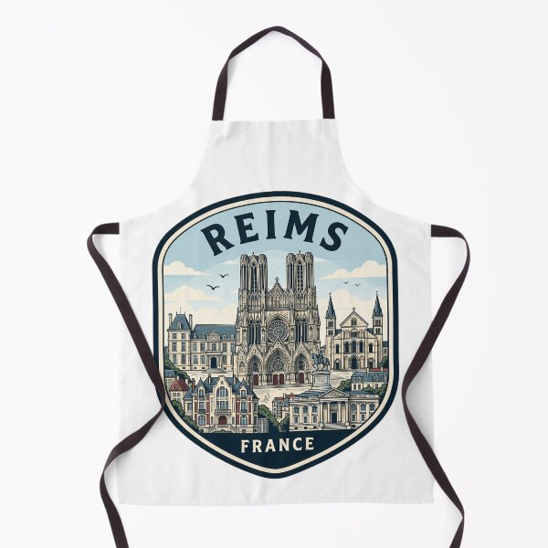 Item preview, Vintage Reims France Travel Badge Illustration designed and sold by k3rstman1.