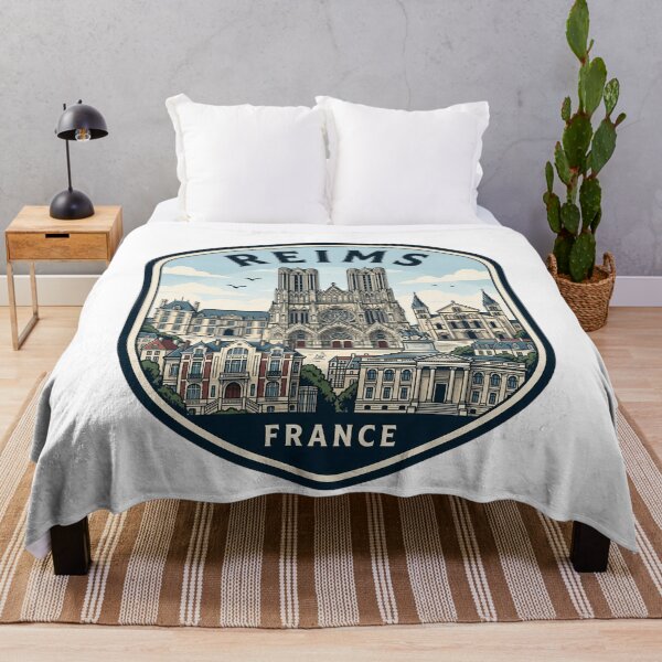 Item preview, Vintage Reims France Travel Badge Illustration designed and sold by k3rstman1.