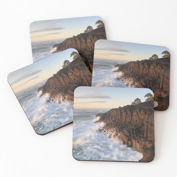 Item preview, Volcanic rock pillars at Fingal Head in the early morning sunlight designed and sold by Rachel Elizabeth Photography.