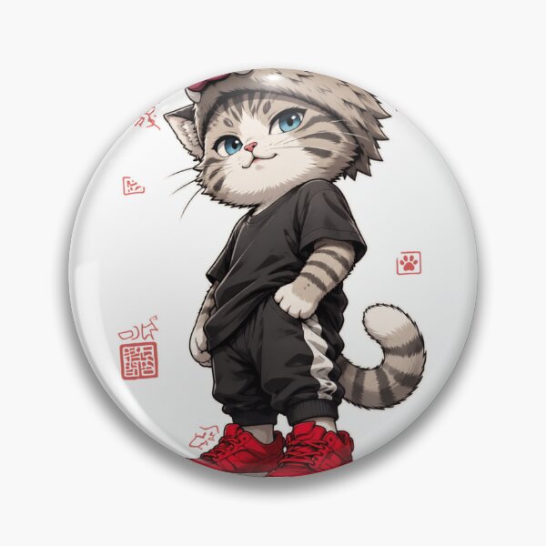 Item preview, Funny Anime Boar Mask Cat Pawsitive Vibes designed and sold by WelLarsDigitals.
